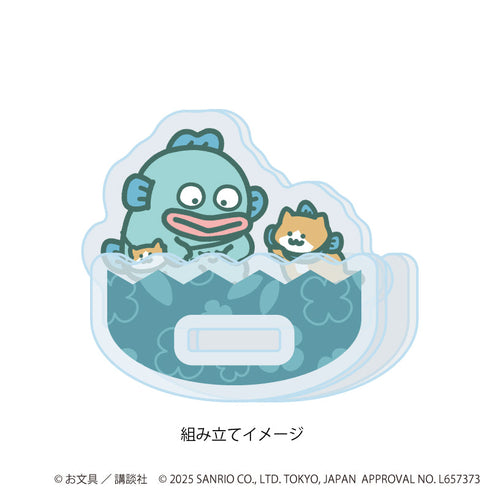 『お文具といっしょ×サンリオキャラクターズ』ゆらゆらアクリルスタンド05/子猫さん×ハンギョドン(コラボイラスト)
